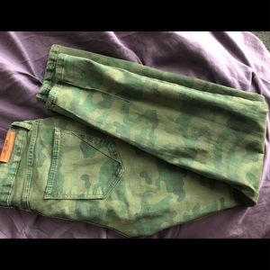 Zara Camo Skinny Ankle Jeans